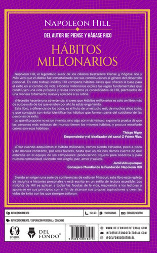 Hábitos Millonarios, De Napoleon Hill. Editorial Del Fondo, Tapa Blanda En Español, 2023