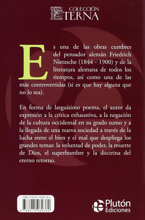 Así Hablaba Zaratustra / Friedrich Nietzsche