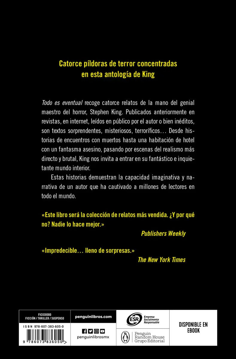 Todo Es Eventual: Blanda, De Stephen King. 14 Relatos Oscuros, Vol. 1.0. Editorial Debolsillo, Tapa 1.0 En Español, 2023