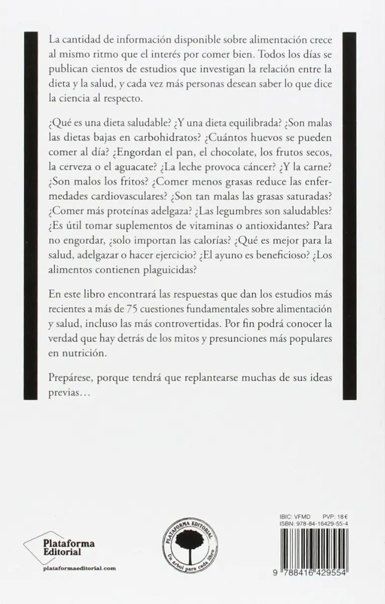 Lo Que Dice La Ciencia Sobre Dietas Alimentación Y Salud Por Luis Jiménez De Editorial Plataforma En Español Tapa Blanda