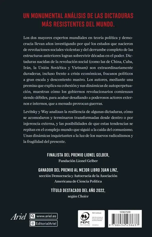 Revolucion Y Dictadura: Los Orígenes Violentos Del Autoritarismo, De Steven Levistky; Lucan Way. Editorial Ariel - Planetachile, Tapa Blanda En Español, 0