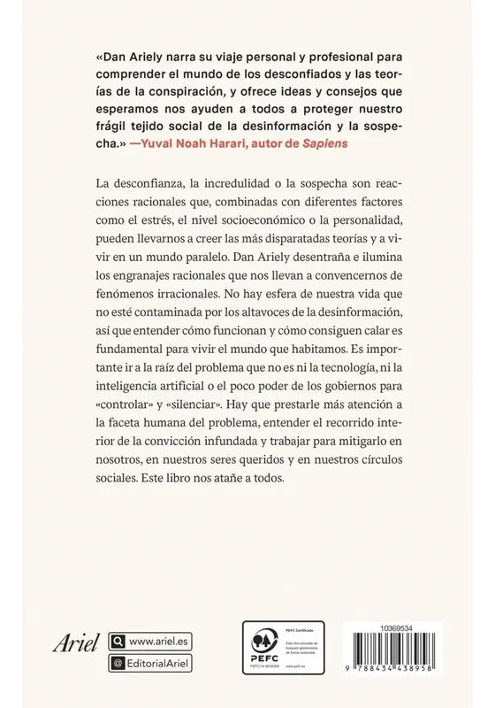 Libro La Espiral De La Razon, De Ariely, Dan. Editorial Ariel - Planetachile, Tapa Blanda (2025)